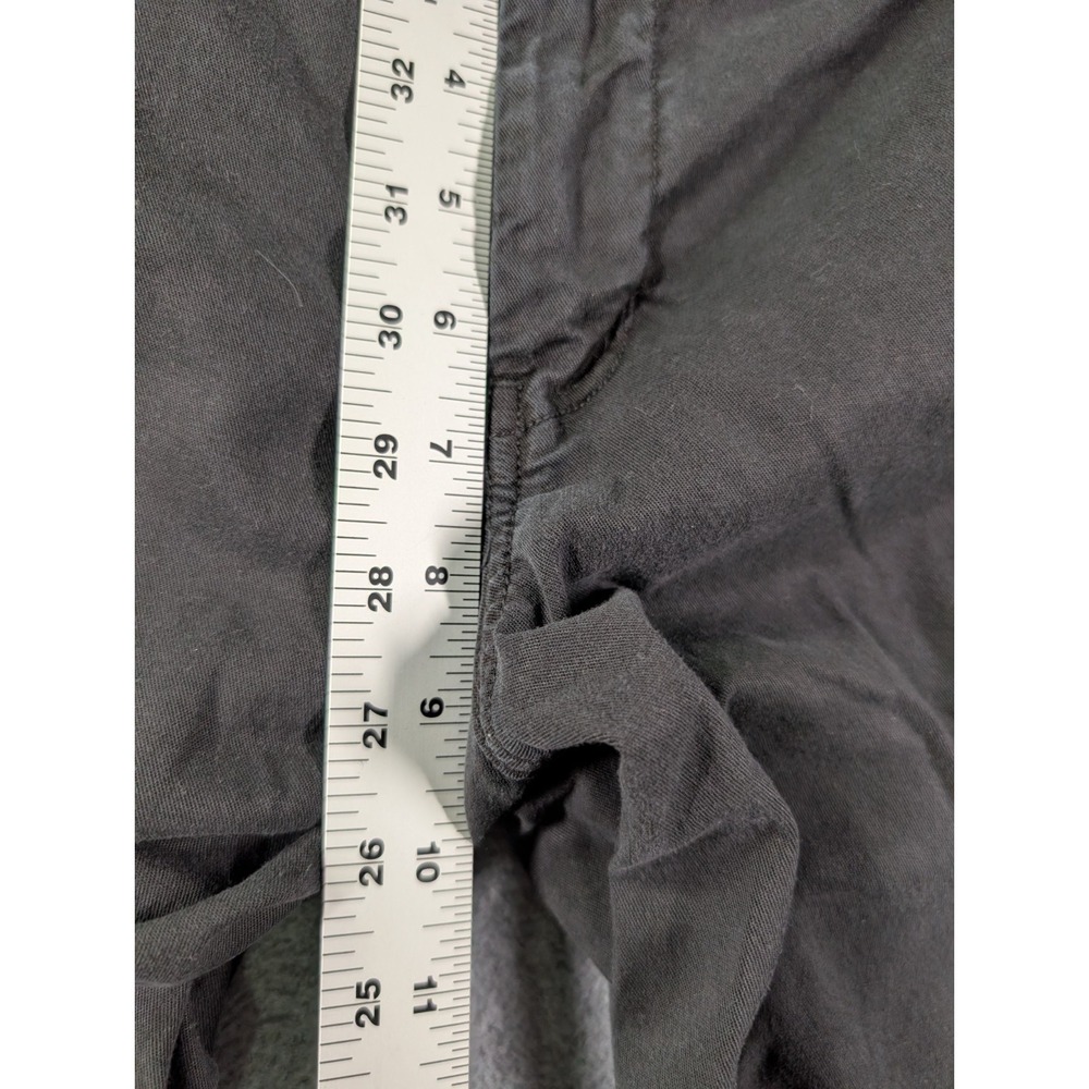 American Eagle Mid Rise Baggy Wide Leg Cargo Pants Raw Hem Womens 8 Black Grunge - Picture 9 of 10